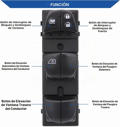 Vista 3 de Obaee Interruptor de Elevalunas Eléctrico, Botón de Control Principal Compatible con Nissan Altima 2013-2016/ Tiida 2011-2016/ Juke 2010-2017