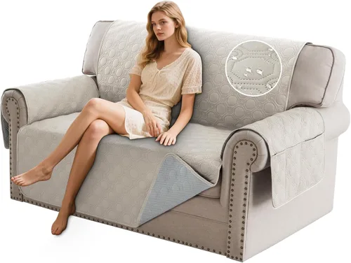 Vista 21 de PrinceDeco Funda para Silla y Sofá Impermeable Funda de Sillón Sofá Antideslizante Funda de Sofá Protector de Muebles con Correas Elásticas