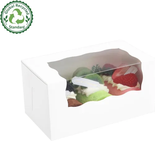 Vista 4 de 25 cajas de rollo de calabaza, caja de pastel con ventana, contenedor