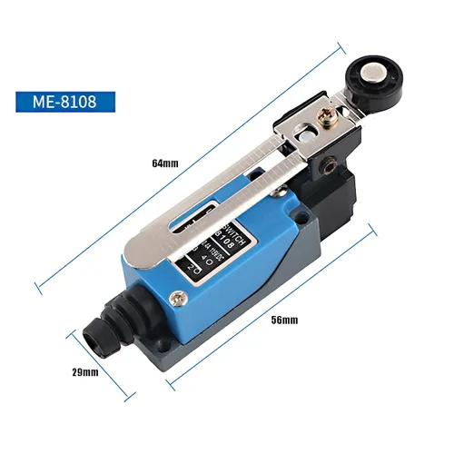 Vista 3 de 2 unids ME-8108 interruptor de límite ajustable brazo de palanca de rodillo interruptor de límite momentáneo NC-NO para molino CNC láser plasma 3D