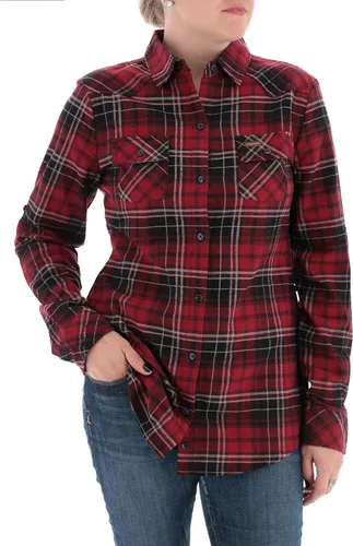 Vista 3 de Legendary Whitetails Camisa de franela a cuadros Stockyards para mujer
