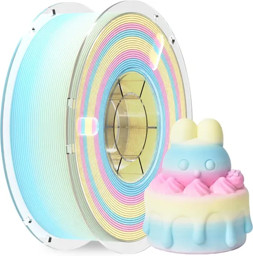 Vista 17 de Silk Rainbow 3D Printer Filament 1.75mm Multi-Color PLA Filament Fast Color Change Candy Color 3D Printing Filament, 1kg Spool Color caramelo