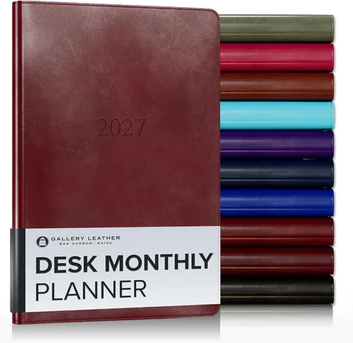 Vista 17 de Gallery Leather Agenda mensual grande 2026-2027 Acadia Navy