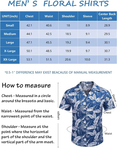 Vista 6 de COOFANDY - Camisas hawaianas de algodón y lino florales tropicales con botones para hombre