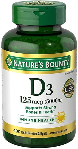 Vista 8 de Nature's Bounty, D 5000 Iu Softgels, 100 ct