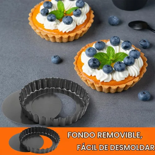 Vista 4 de Gutsdoor Molde para tartas de queso de 5 pulgadas con parte inferior extraíble, moldes para tartas de quiche, antiadherentes, redondas