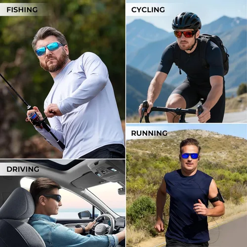 Vista 8 de KastKing Iditarod - Gafas de sol deportivas polarizadas para hombres y mujeres, ideales para conducir, pescar, ciclismo y correr, protección UV