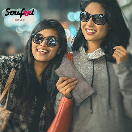 Vista 7 de SOUFEEL Billeteras personalizadas para mujer con foto personalizada, piel sintética, delgada, larga, triple, regalos para mamá, abuela, hija, Gris