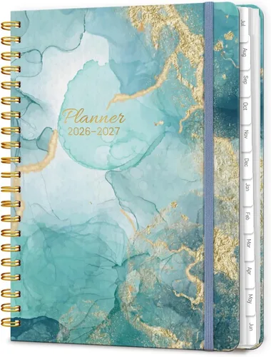 Vista 9 de Agenda 2026 de 8.5 x 11 pulgadas, planificadores semanales mensuales grandes con pestañas, calendario diario A4 encuadernado en espiral, agenda