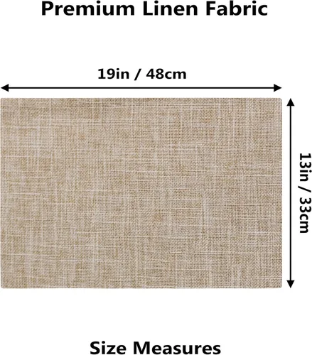 Vista 54 de Demetex - Juego de 4 manteles individuales de mesa de estilo rústico, resistentes al calor, de lino, lavables, de tela, manteles individuales