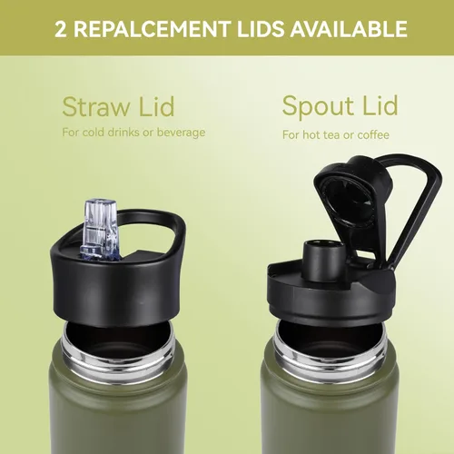 Vista 5 de HASLE OUTFITTERS Botella de agua aislada de 16 onzas para niños, botella de agua de acero inoxidable de doble pared al vacío, a prueba de fugas