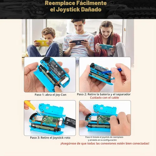 Vista 7 de [Nueva versión] Paquete de 4 piezas de repuesto Joycon Joystick, kit