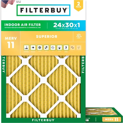 Vista 24 de Filterbuy Filtro de aire MERV 11 de 8 x 14 x 1 pulgadas para defensa de mascotas y alergias (paquete de 2), filtros electrostáticos plisados