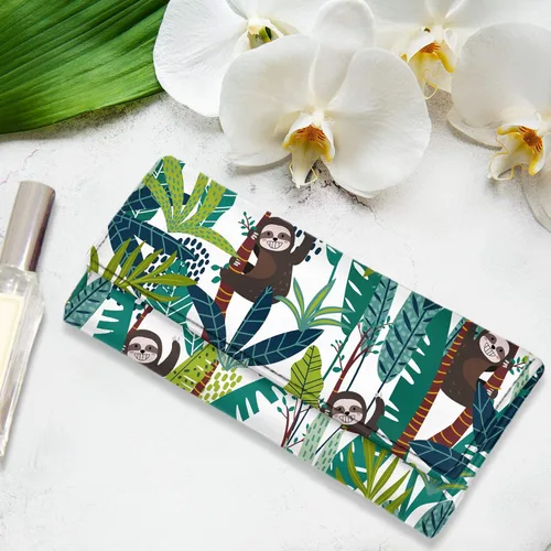 Vista 5 de Binienty Billeteras delgadas de cuero triple para mujeres y damas, tarjetero para llevar a cabo el viaje, Patas de perro