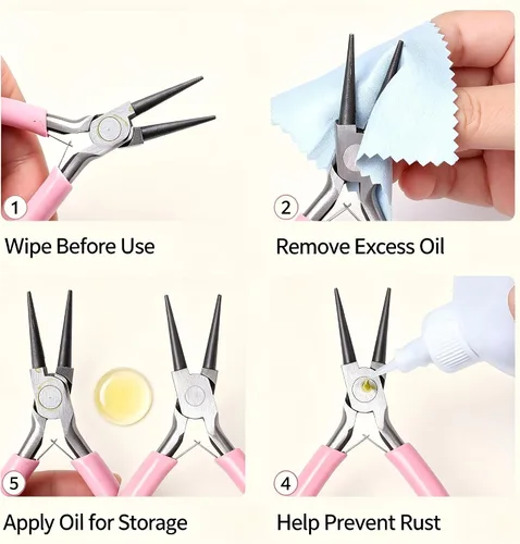 Vista 5 de Pliers 3 Pack Pliers Set Tools for Making and Nose; Round Nose; Cutters Chain; Making Cut for Use