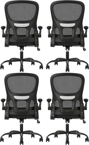 Vista 12 de Soohow Silla de oficina, ergonómica de malla con soporte lumbar, cómoda silla de escritorio giratoria para computadora con reposabrazos abatibles