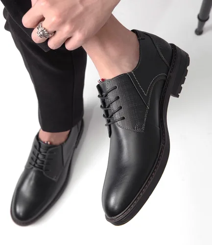 Vista 7 de Mens Oxford Dress Shoes Genuine Leather Casual Fashion Business Work Shoe for Men