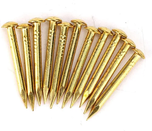 Vista 8 de Oumefar Uñas doradas de cabeza redonda de latón, minimodelo, bisagra de muebles de uñas, 100 piezas para accesorios de hardware, manualidades
