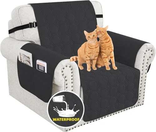 Vista 18 de XINEAGE - Funda 100% impermeable para silla y sofá para mascotas, funda antideslizante para sofá lavable, funda para silla con 1 cojín, protector