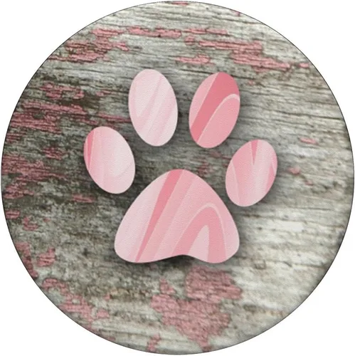 Vista 3 de Soporte para teléfono celular con diseño de huellas de huellas de huellas de color rosa – PopSockets Grip y soporte para teléfonos y tabletas