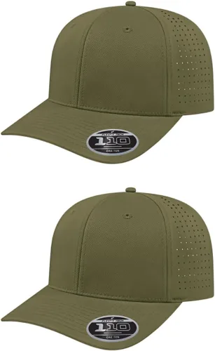 Vista 10 de Cap America i8533 Flexfit 110 Gorra Snapback Perforada de Rendimiento de Perfil Medio de 6 Paneles con Protección UV y Snapback Ajustable