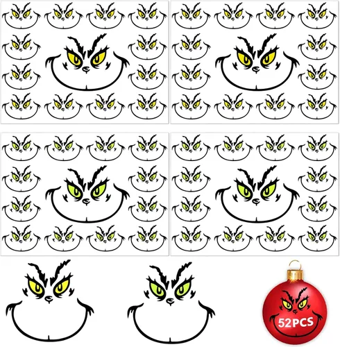 Vista 12 de 115 PCS Calcomanías Adhesivas de Copos de Nieve Navideños para Ventanas de Vidrio, Calcomanías de Navidad Decoraciones Navideñas de Copos de Nieve
