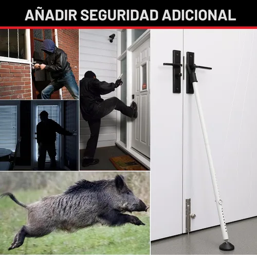 Vista 2 de Barra de Seguridad para Puerta - Barra de Seguridad Ajustable para Topes de Puerta de Gran Resistencia - Barras de Seguridad Ajustables para Puertas