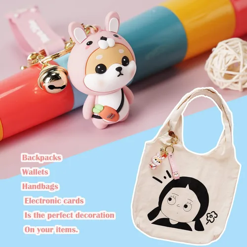 Vista 5 de YOU WIZV Lindo llavero Kawaii Anime Llaveros para niños Mochila Dijes Llavero Accesorio Regalo Amigo para Mujeres Niñas