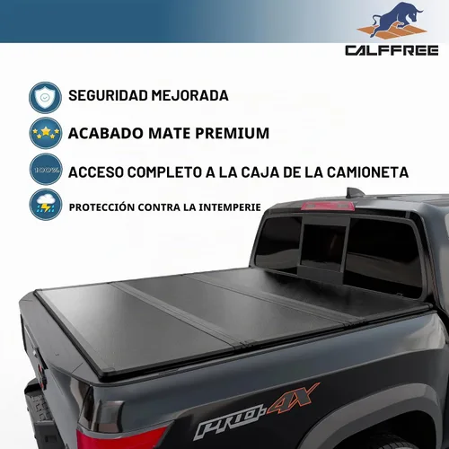 Vista 3 de Cubrecapotas rígida plegable para caja de camioneta compatible con Nissan Frontier 2005-2026, cama de 5 pies (60")
