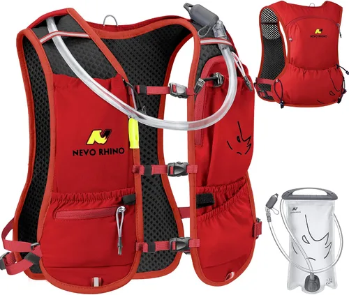 Vista 11 de N NEVO RHINO Chaleco para correr, chaleco de agua para correr de hidratación, 5.5 L, con bolsa de agua de 1.5 L, mochila de hidratación ligera