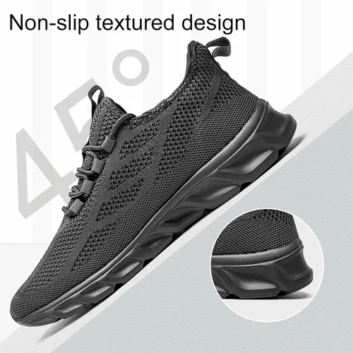 Vista 3 de WCIDFY Zapatos de tenis para hombre, antideslizantes, para gimnasio, zapatos para correr, ligeros, para entrenamiento, deportes, zapatillas