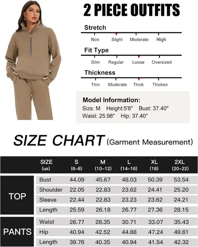 Vista 5 de PEHMEA Conjunto de 2 piezas para mujer, sudadera suelta con cuello vuelto y pantalones cortos con cordón
