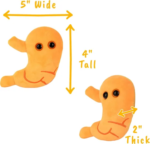 Vista 3 de GIANT MICROBES Felpa de estómago, debe tener bypass gástrico, imprescindible para cirugía bariátrica, regalos de gastroenterología, regalos