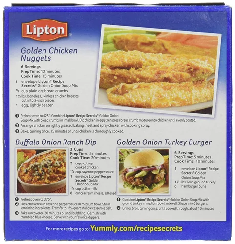 Vista 4 de Lipton Mezcla de sopa y salsa de cebolla dorada 2.6 oz (5 cajas)