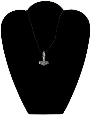 Vista 5 de Peltre Colgante de martillo de Thor en Cord Collar, el Norse Collection