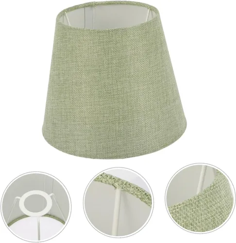 Vista 9 de Beaupretty Pantalla de tambor E14 con clip en pantallas de repuesto enchufables para lámpara colgante para sala de estar, hogar, hotel, verde