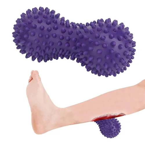 Vista 3 de Bola de masaje de yoga, bola de pies, masajeador de tejido profundo, bola de fascia de yoga, bola de masaje de cacahuete, bola de masaje con pinchos