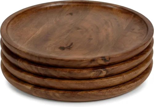 Vista 8 de Plato de servir, plato de madera de mango, platos únicos de madera de mango, platos hechos a mano de primera calidad, elegantes platos de servir