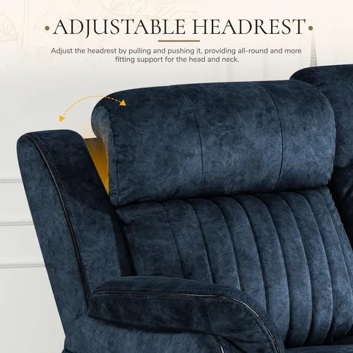Vista 4 de Sofá reclinable eléctrico con gravedad cero, sillón reclinable eléctrico con reposacabezas ajustable, carga inalámbrica, puertos USB/C, sofá Azul