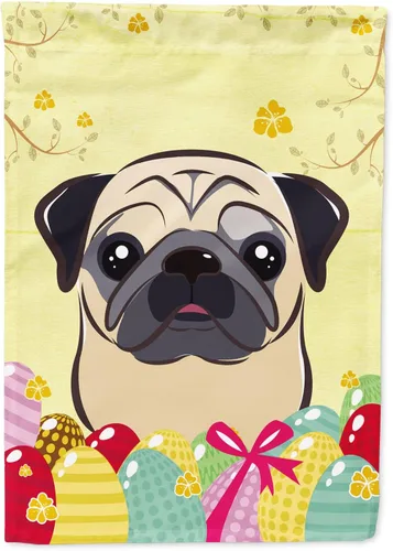 Vista 70 de Caroline's Treasures BB1920CHF - Bandera de caza de huevos de Pascua con diseño de bulldog francés, para casa, gran porche, para colgar en la pared