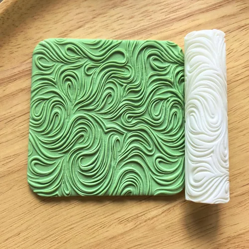 Vista 7 de Rodillo de textura de arcilla polimérica de 3 piezas, funciona con cortadores de arcilla polimérica para manualidades, aretes, joyería, suministros