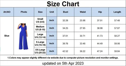 Vista 4 de Xinlees Overol elegante con cuello en V para mujer, pantalones rectos casuales, overol formal