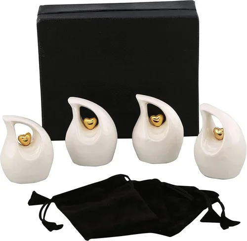 Vista 40 de Urna de cremación Heart of Love para cenizas humanas - Hermosa urna conmemorativa ERN para adultos - ERN decorativa para seres queridos - Urna Negro