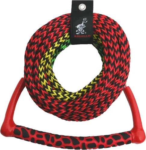 Vista 5 de O'Brien Celebrity Combo de esquís acuáticos, bandera, 68 pulgadas y cuerda de esquí acuático Airhead con mango de radio, 3 secciones para esquís