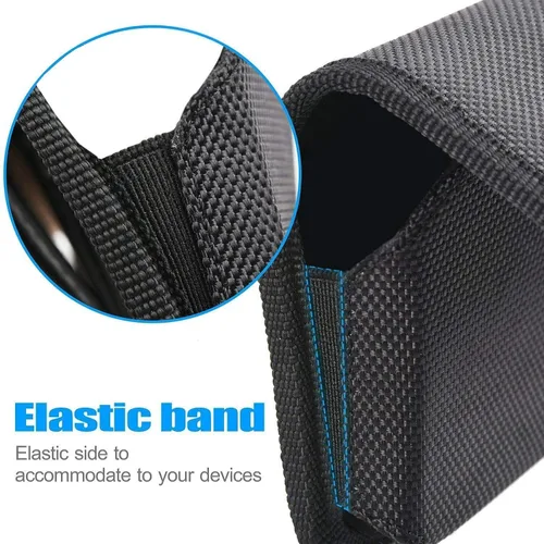 Vista 3 de Funda de lona de alta calidad para hombre con clip para la cadera con correa para cinturón, fuerte soporte para teléfono, funda de transporte