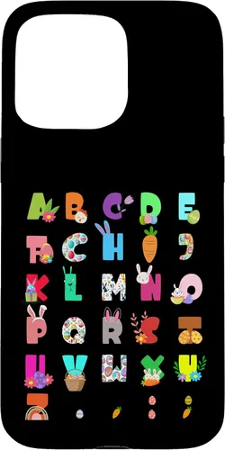 Vista 31 de Cute Alphabet Funny Easter Day ABC Letters Egg Rabbit Case for iPhone 17