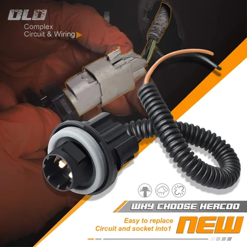 Vista 5 de HERCOO Luces LED para matrícula, cubierta de lente y arnés de cable de la lámpara trasera compatible con Silverado Sierra Avalanche Suburban