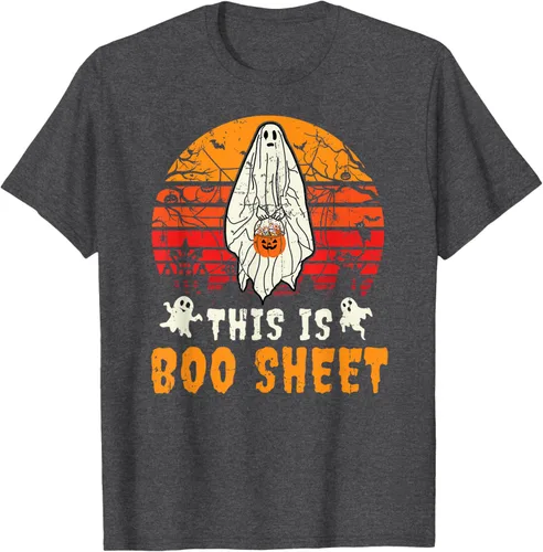 Vista 28 de Funny This Is Boo Sheet Spooky Ghost Halloween - Camiseta de disfraz de juego de palabras, Negro, S