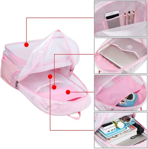 Vista 5 de Mygreen Mochila aprobada para estadios, mochila escolar resistente para laptop 15.6, transparente, Modernoajustado