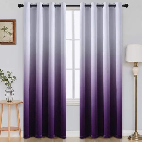 Vista 118 de SimpleHome Cortinas degradadas degradadas para oscurecer la habitación de 36 pulgadas de largo para dormitorio, con ojales y bloqueo de luz Negro
